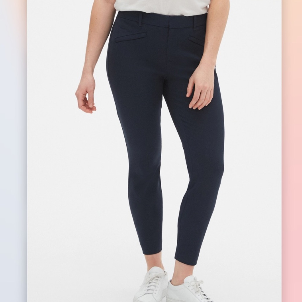 GAP Curvy Signature Skinny Ankle Pants 8 Tall in Black